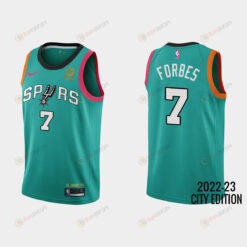 San Antonio Spurs 7 Bryn Forbes 2022-23 City Edition Teal Men Jersey