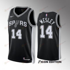 San Antonio Spurs Blake Wesley 14 2022-23 Icon Edition Black Jersey Swingman