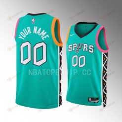 San Antonio Spurs City Edition Custom 00 Turquoise Jersey 2022-23 Swingman