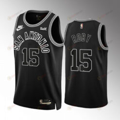 San Antonio Spurs Isaiah Roby 15 2022-23 Classic Edition Black Jersey