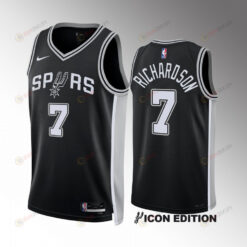 San Antonio Spurs Josh Richardson 7 2022-23 Icon Edition Black Jersey Swingman