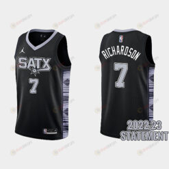 San Antonio Spurs Josh Richardson 7 Black 2022-23 Statement Edition Men Jersey