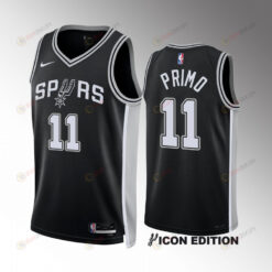 San Antonio Spurs Joshua Primo 11 2022-23 Icon Edition Black Jersey Swingman