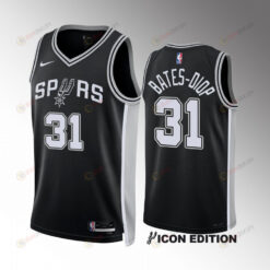 San Antonio Spurs Keita Bates-Diop 31 2022-23 Icon Edition Black Jersey Swingman