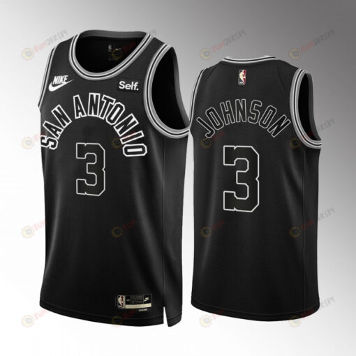 San Antonio Spurs Keldon Johnson 3 2022-23 Classic Edition Black Jersey