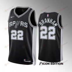 San Antonio Spurs Malaki Branham 22 2022-23 Icon Edition Black Jersey Swingman