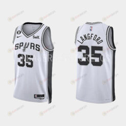 San Antonio Spurs Romeo Langford 35 2022-23 Association Edition White Men Jersey Swingman