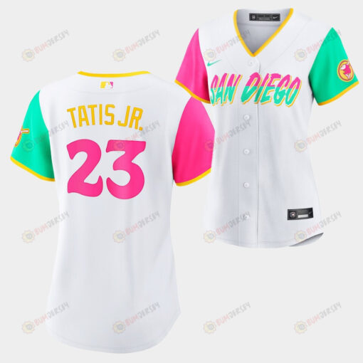 San Diego Padres 2022-23 City Connect Fernando Tatis Jr. 23 White Lady Jersey Women