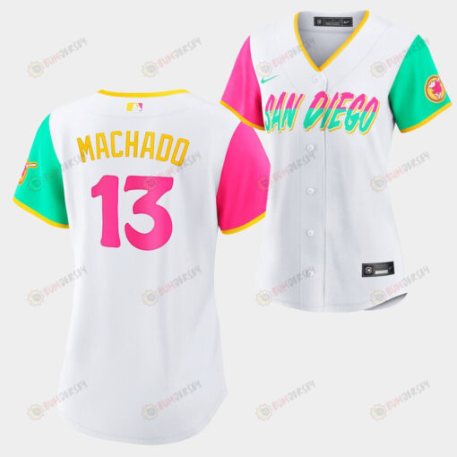 San Diego Padres 2022-23 City Connect Manny Machado White Lady Jersey Women