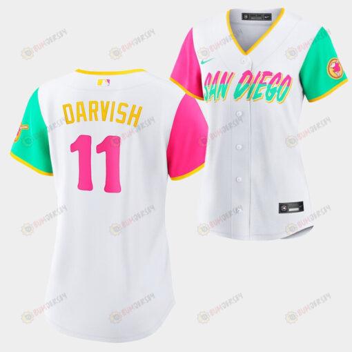 San Diego Padres 2022-23 City Connect Yu Darvish 11 White Lady Jersey Women