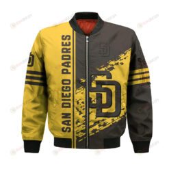 San Diego Padres Bomber Jacket 3D Printed Logo Pattern In Team Colours