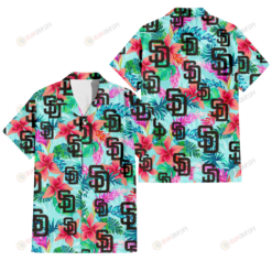 San Diego Padres Coral Porcelain Flower Violet Orchid Light Blue Background 3D Hawaiian Shirt