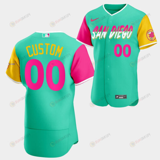 San Diego Padres Custom 00 2022-23 City Connect Mint Reverse Jersey Men