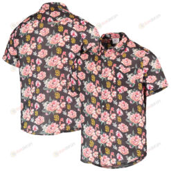 San Diego Padres Floral Button-Up Hawaiian Shirt - Brown