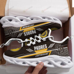 San Diego Padres Logo Custom Name Pattern 3D Max Soul Sneaker Shoes