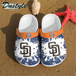 San Diego Padres Logo Pattern Crocs Classic Clogs Shoes In Blue & White - AOP Clog