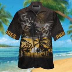 San Diego Padres Logo and Palm Tree Pattern Hawaiian Shirt