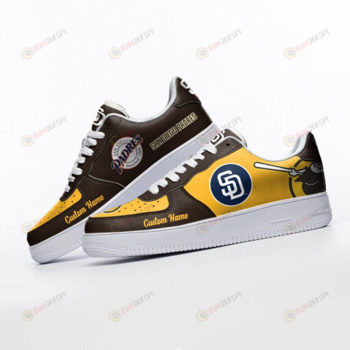 San Diego Padres Mascot Logo Pattern Custom Name Air Force 1 Printed