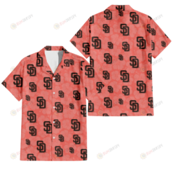 San Diego Padres Peach Puff Hibiscus Tomato Orange Background 3D Hawaiian Shirt