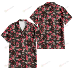 San Diego Padres Pink Hibiscus Orchid Brown Background 3D Hawaiian Shirt