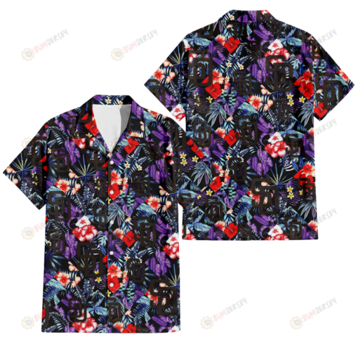 San Diego Padres Red Hibiscus Caro Black Background 3D Hawaiian Shirt