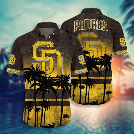 San Diego Padres Tropical Curved Hawaiian Shirt