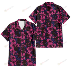 San Diego Padres Violet Red Blue Leaf Black Background 3D Hawaiian Shirt