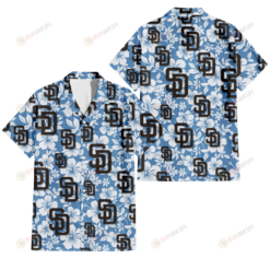 San Diego Padres White Hibiscus Light Blue Texture Background 3D Hawaiian Shirt