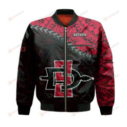 San Diego State Aztecs Bomber Jacket 3D Printed Grunge Polynesian Tattoo