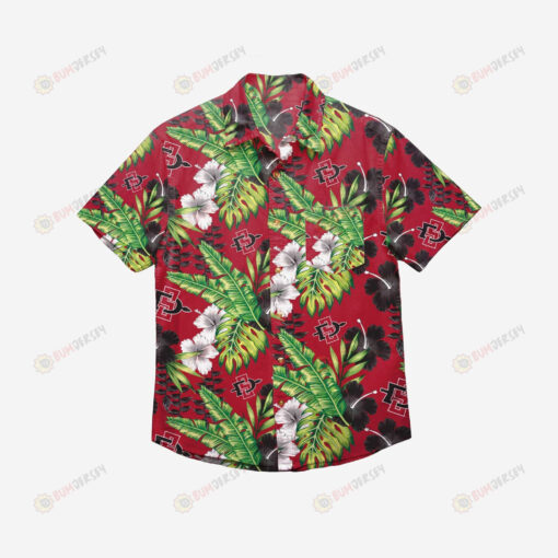 San Diego State Aztecs Floral Button Up Hawaiian Shirt