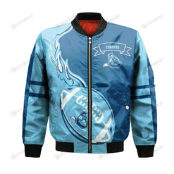 San Diego Toreros Bomber Jacket 3D Printed Flame Ball Pattern