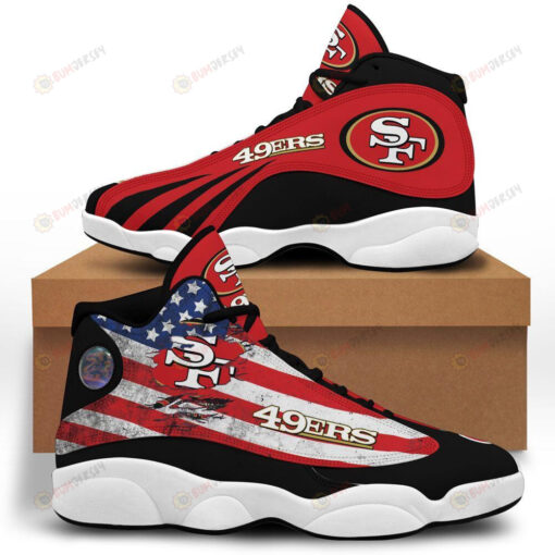 San Francisco 49Ers Black Red Air Jordan 13 Sneakers Sport Shoes