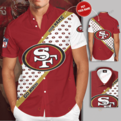 San Francisco 49Ers Custom Name Curved Hawaiian Shirt In Red