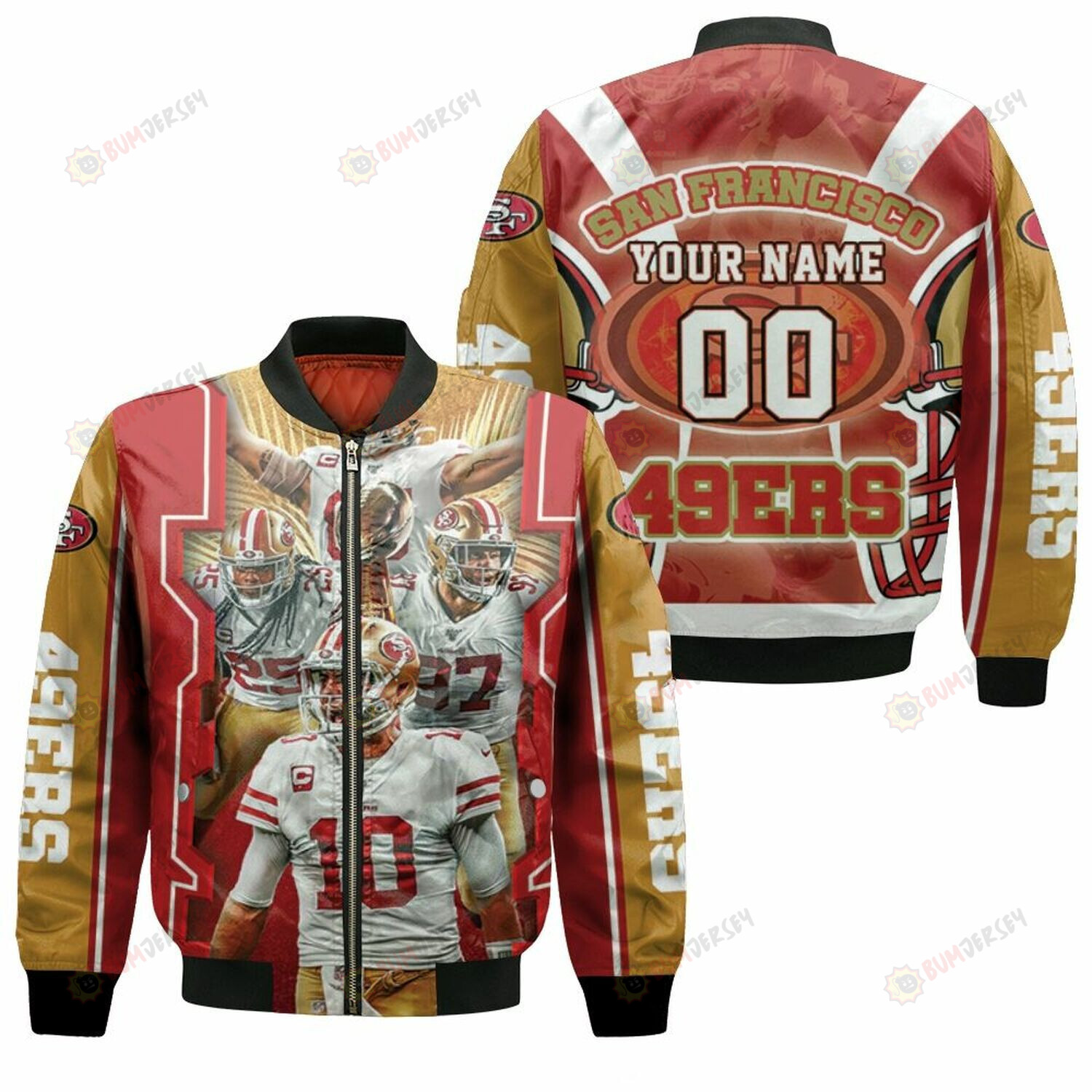 San Francisco 49Ers Division Champions Customized Pattern Bomber Jacket