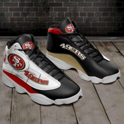 San Francisco 49Ers In White And Black Air Jordan 13 Shoes Sneakers