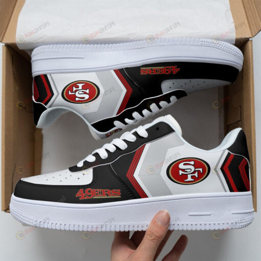 San Francisco 49Ers Logo Pattern Air Force 1 Printed In Black White Red