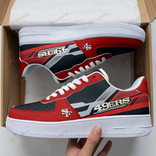 San Francisco 49Ers Logo Pattern Black Red Air Force 1 Printed