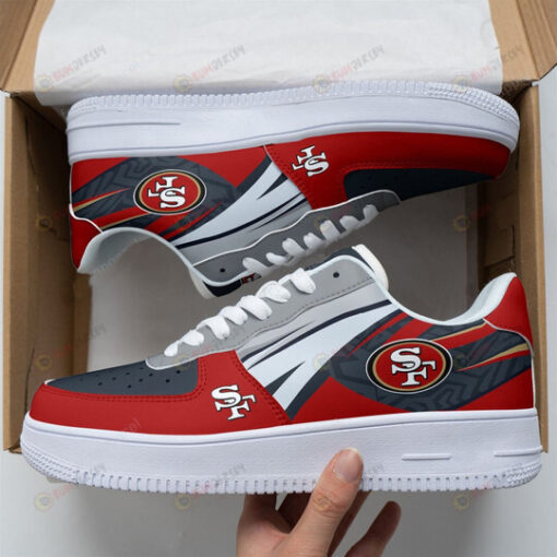 San Francisco 49Ers Logo Unique Pattern Air Force 1 Printed In Red Black