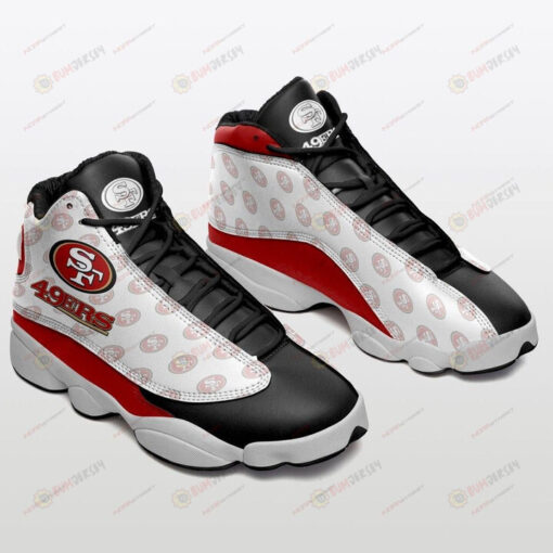 San Francisco 49Ers Pattern In Red And White Air Jordan 13 Shoes Sneakers