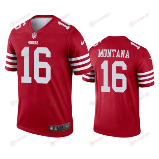San Francisco 49ers 16 Joe Montana 2022-23 Legend Scarlet Jersey - Men's