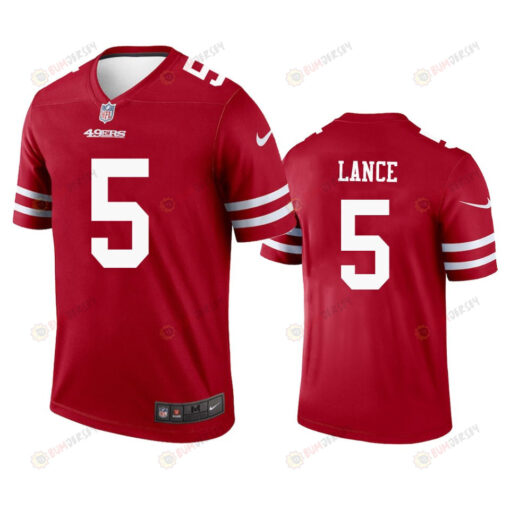 San Francisco 49ers 5 Trey Lance 2022-23 Legend Scarlet Jersey - Men's
