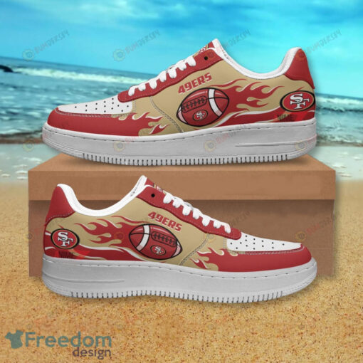 San Francisco 49ers Ball Air Force 1 Shoes Sneaker In Red