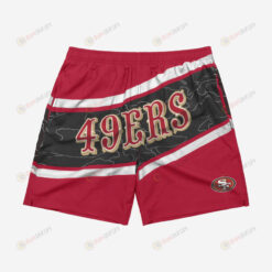 San Francisco 49ers Big Wordmark Hawaiian Men Shorts Swim Trunks - Print Shorts