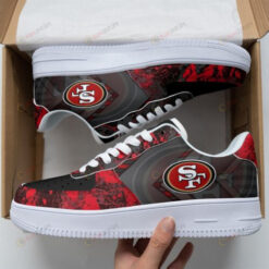 San Francisco 49ers Black Red Fire Pattern Air Force 1 Shoes Sneaker