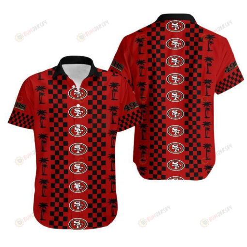 San Francisco 49ers Coconut Trees On Red Hawaiian Shirt