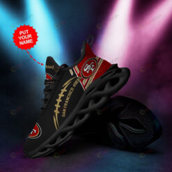 San Francisco 49ers Custom Name 3D Max Soul Sneaker Shoes In Black