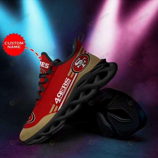 San Francisco 49ers Custom Name Red Gold 3D Max Soul Sneaker Shoes