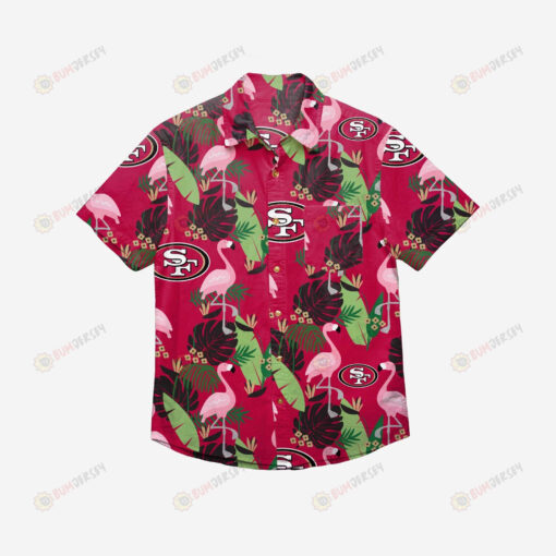 San Francisco 49ers Floral Button Up Hawaiian Shirt
