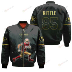 San Francisco 49ers George Kittle Pattern Bomber Jacket - Black