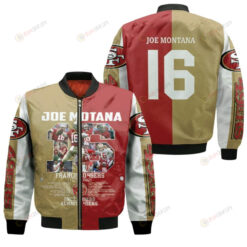 San Francisco 49ers Joe Motana Bomber Jacket - Red And Yellow